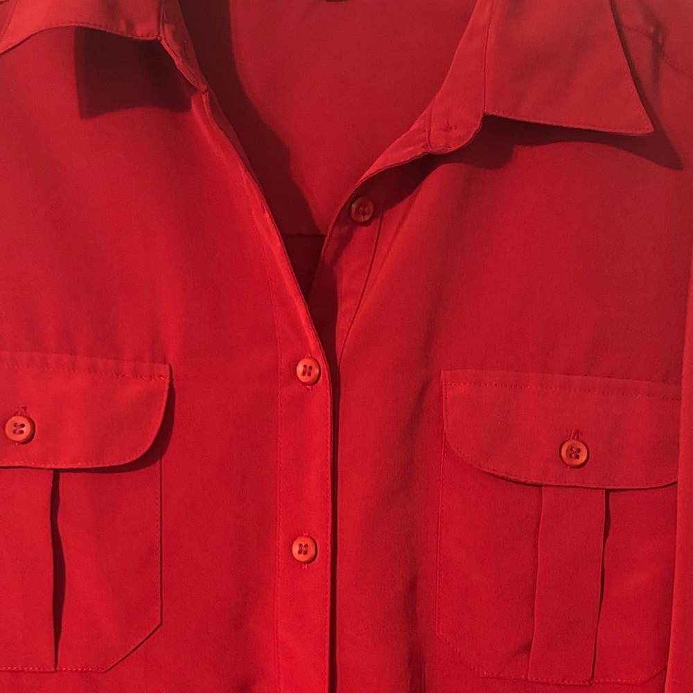 Elementz Women's Red Button Down Wrinkle Free Shi… - image 2